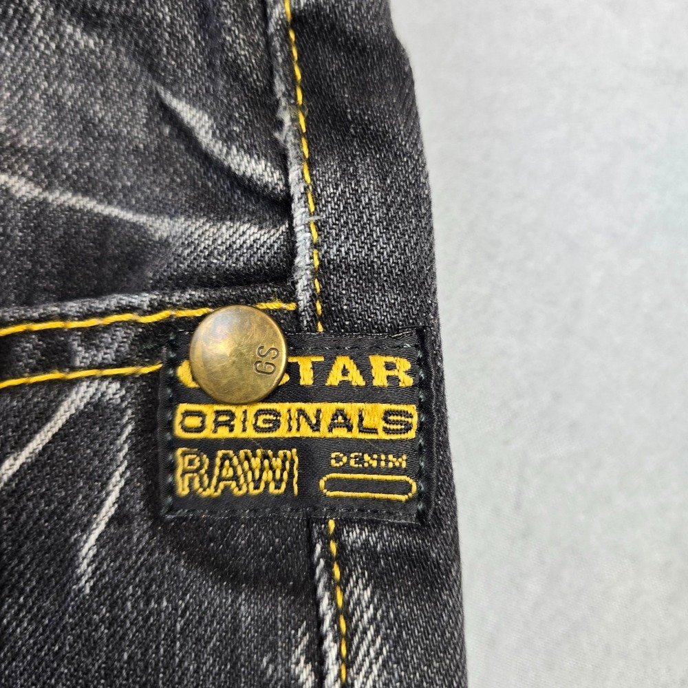 G-Star Raw Core Regular Men's Black Gray Distressed Jeans Button Fly Size 30 - Picture 10 of 12